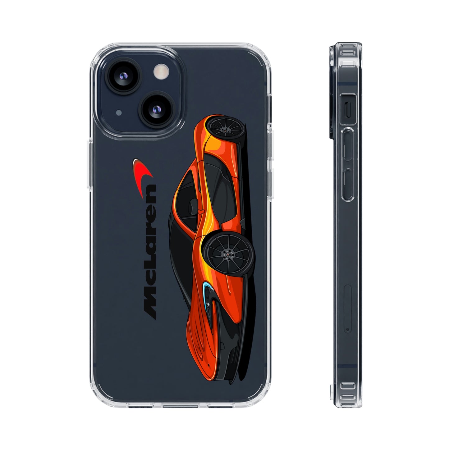 Orange McLaren P1 Clear Phone Case