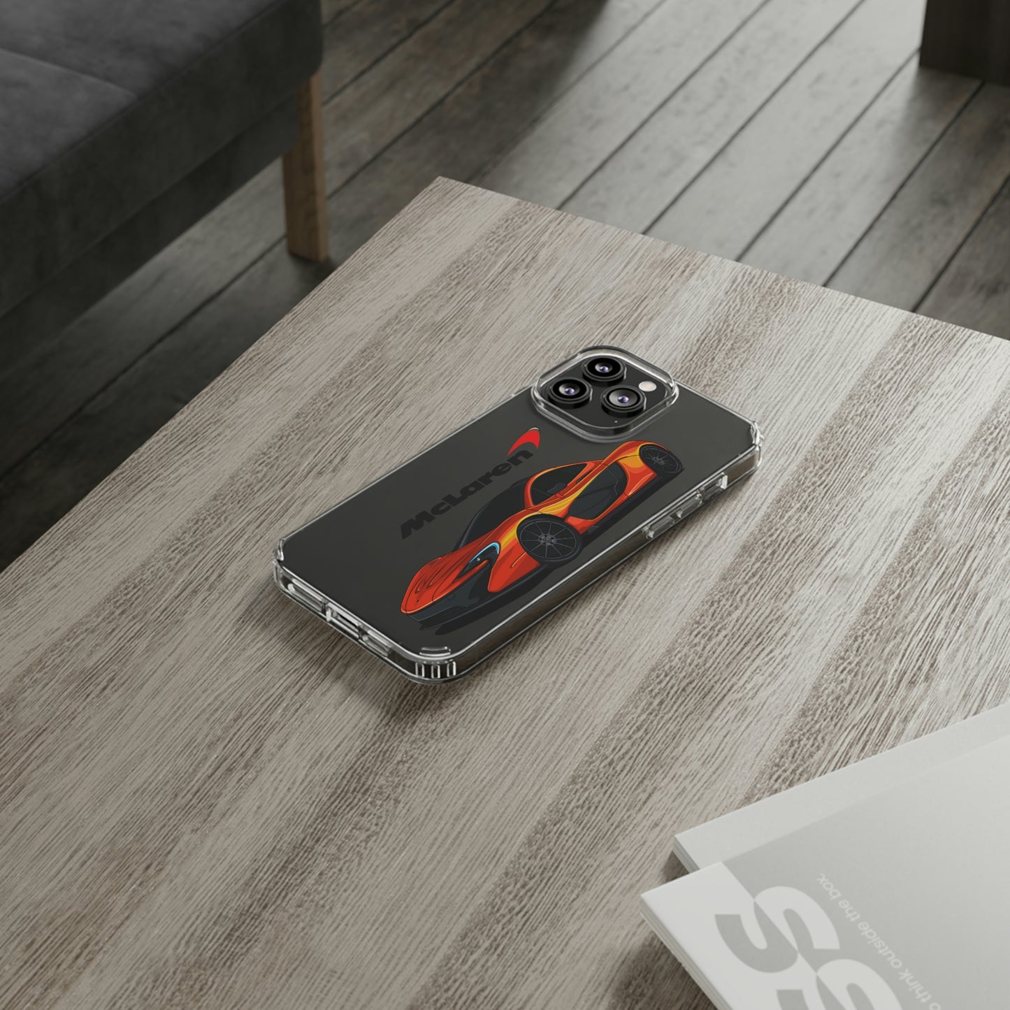 Orange McLaren P1 Clear Phone Case