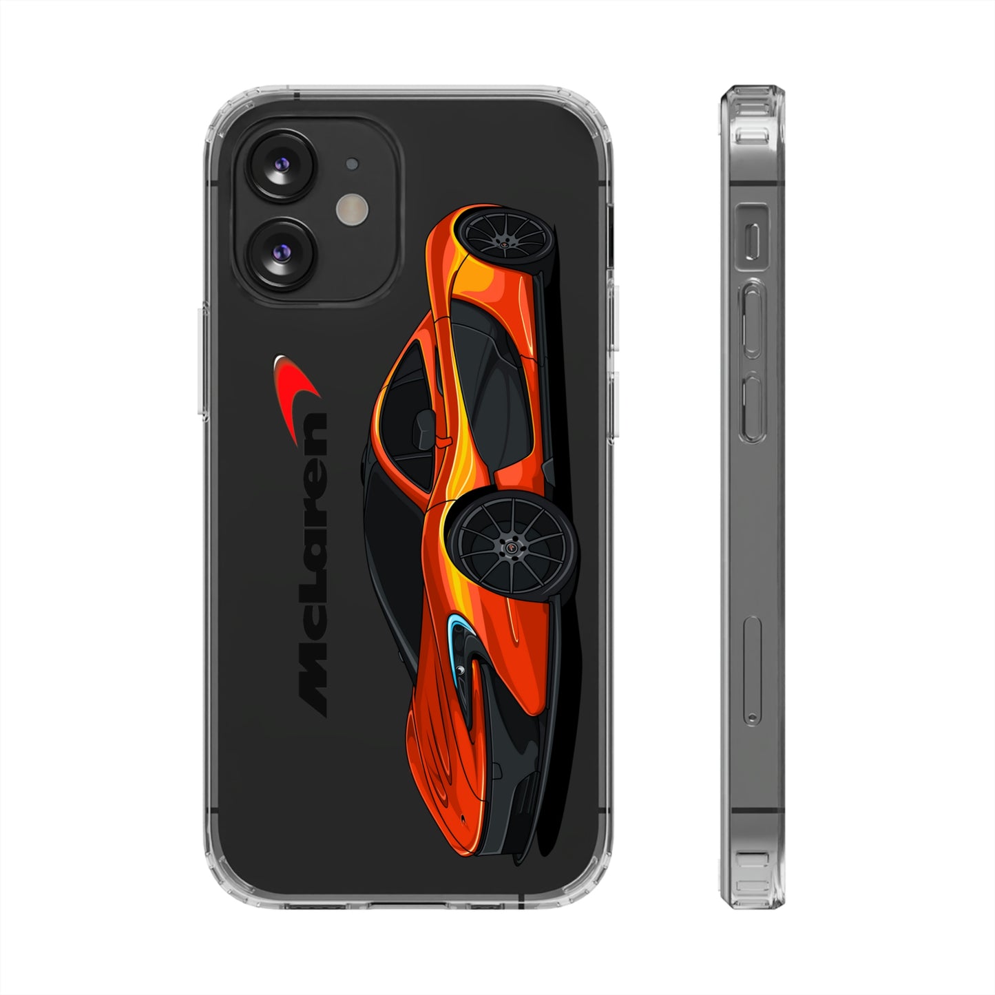 Orange McLaren P1 Clear Phone Case