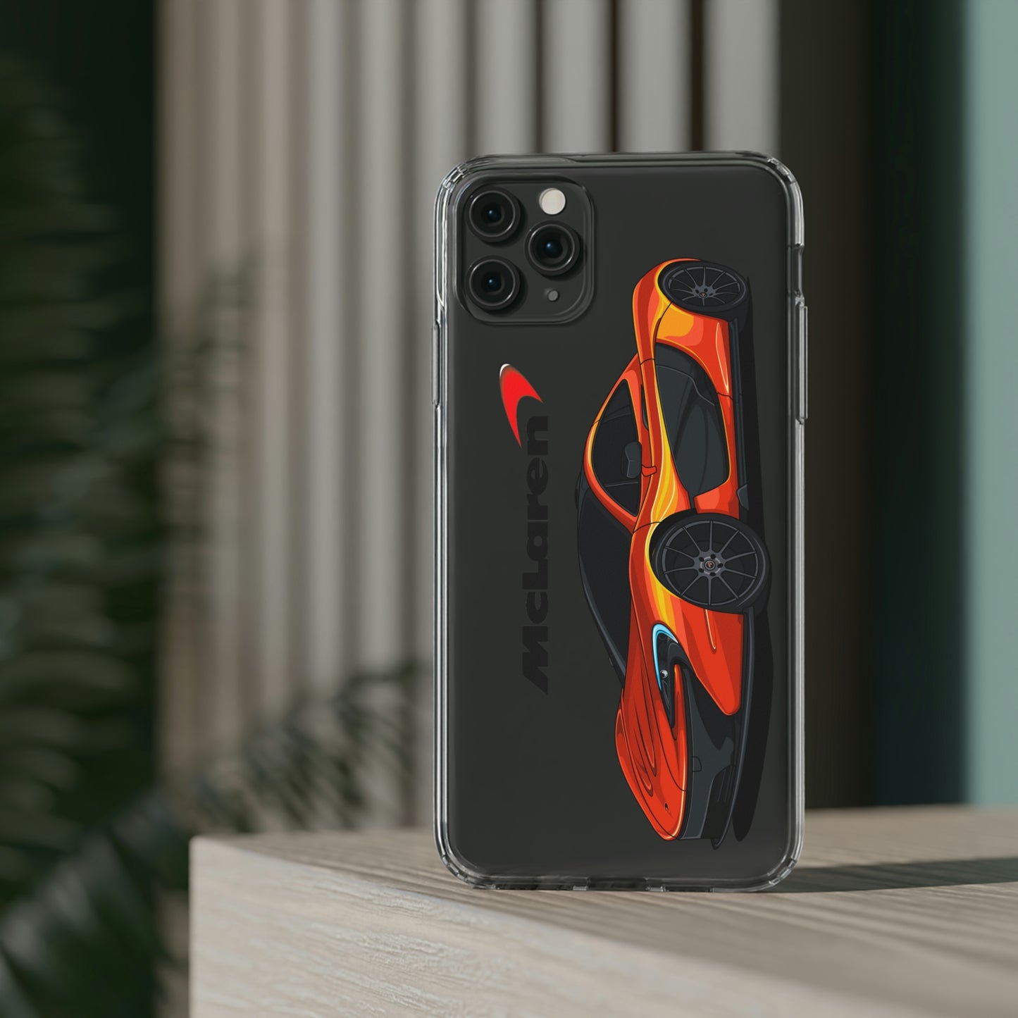 Orange McLaren P1 Clear Phone Case