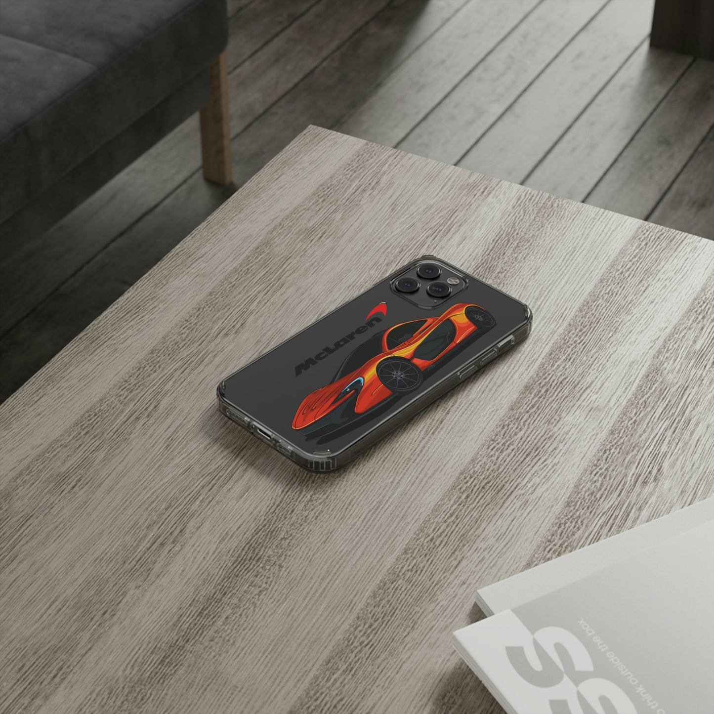 Orange McLaren P1 Clear Phone Case