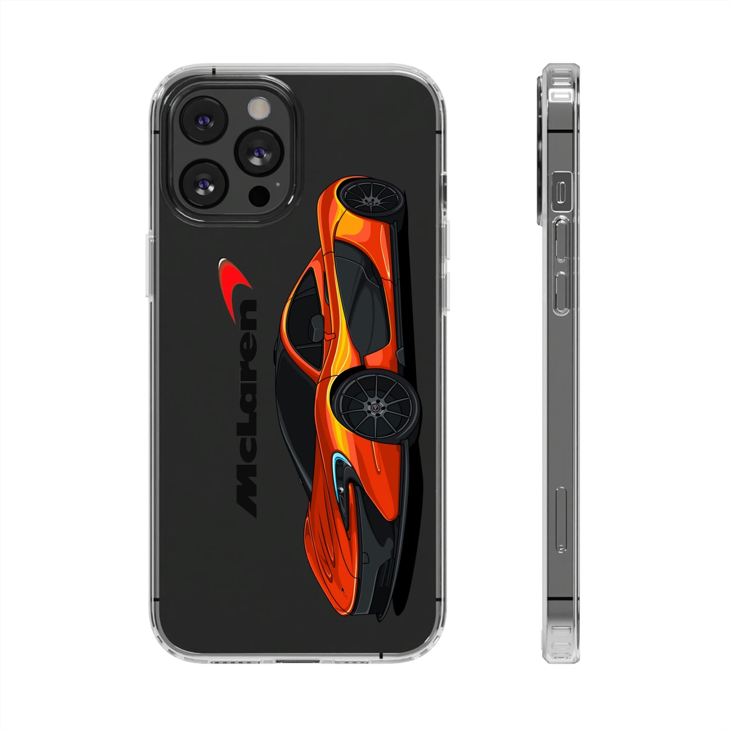 Orange McLaren P1 Clear Phone Case