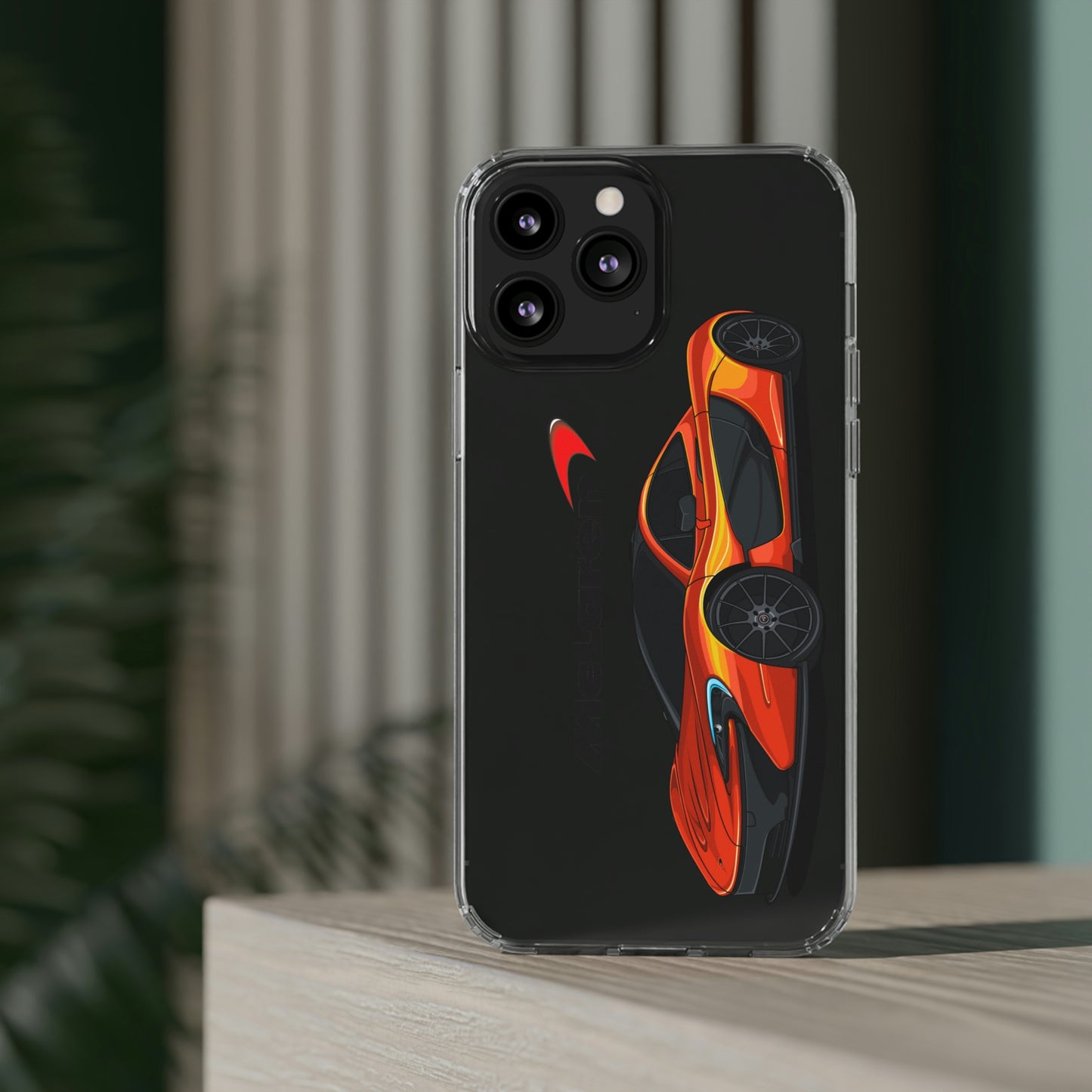 Orange McLaren P1 Clear Phone Case