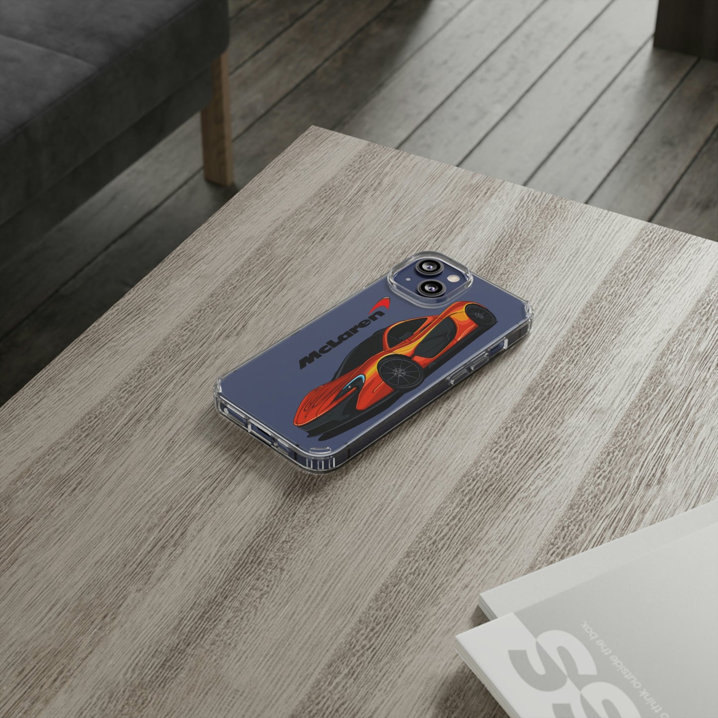 Orange McLaren P1 Clear Phone Case