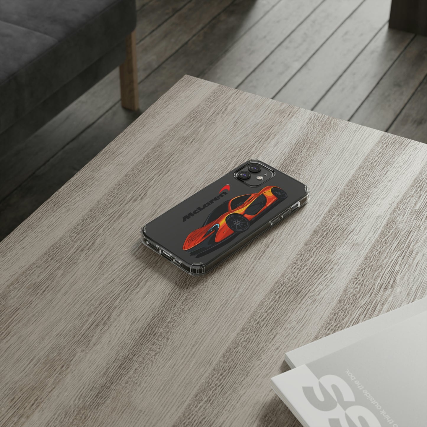 Orange McLaren P1 Clear Phone Case