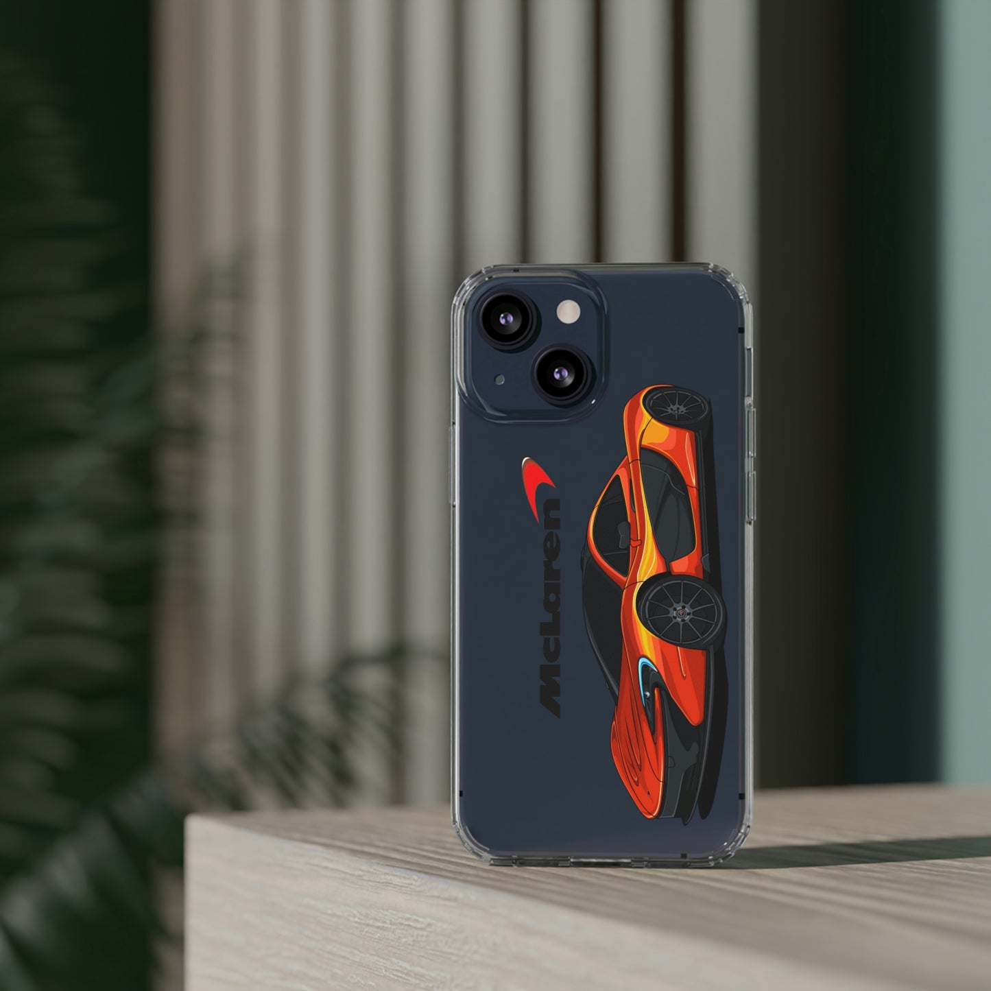 Orange McLaren P1 Clear Phone Case