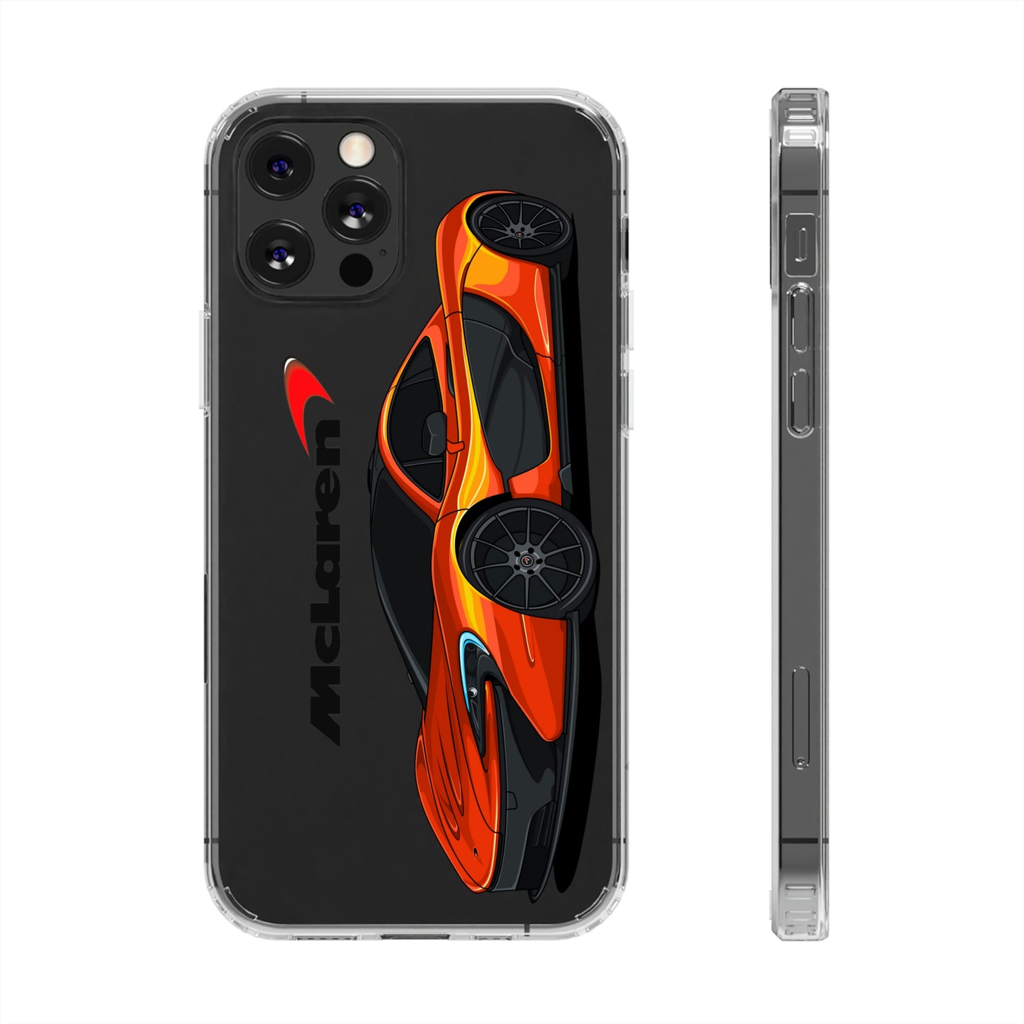 Orange McLaren P1 Clear Phone Case