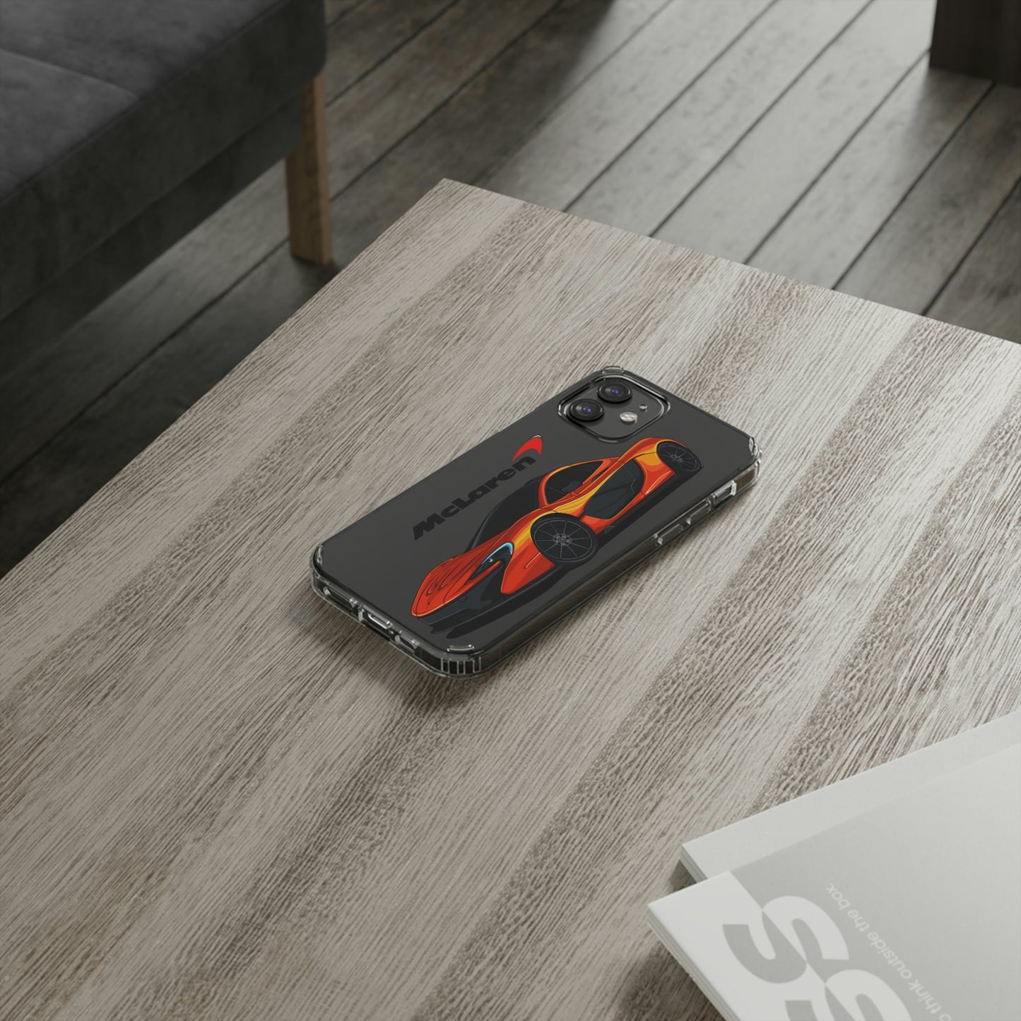 Orange McLaren P1 Clear Phone Case