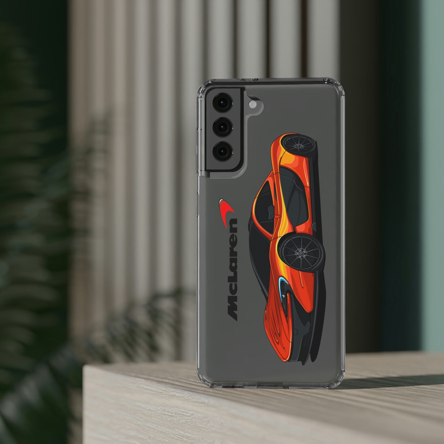 Orange McLaren P1 Clear Phone Case