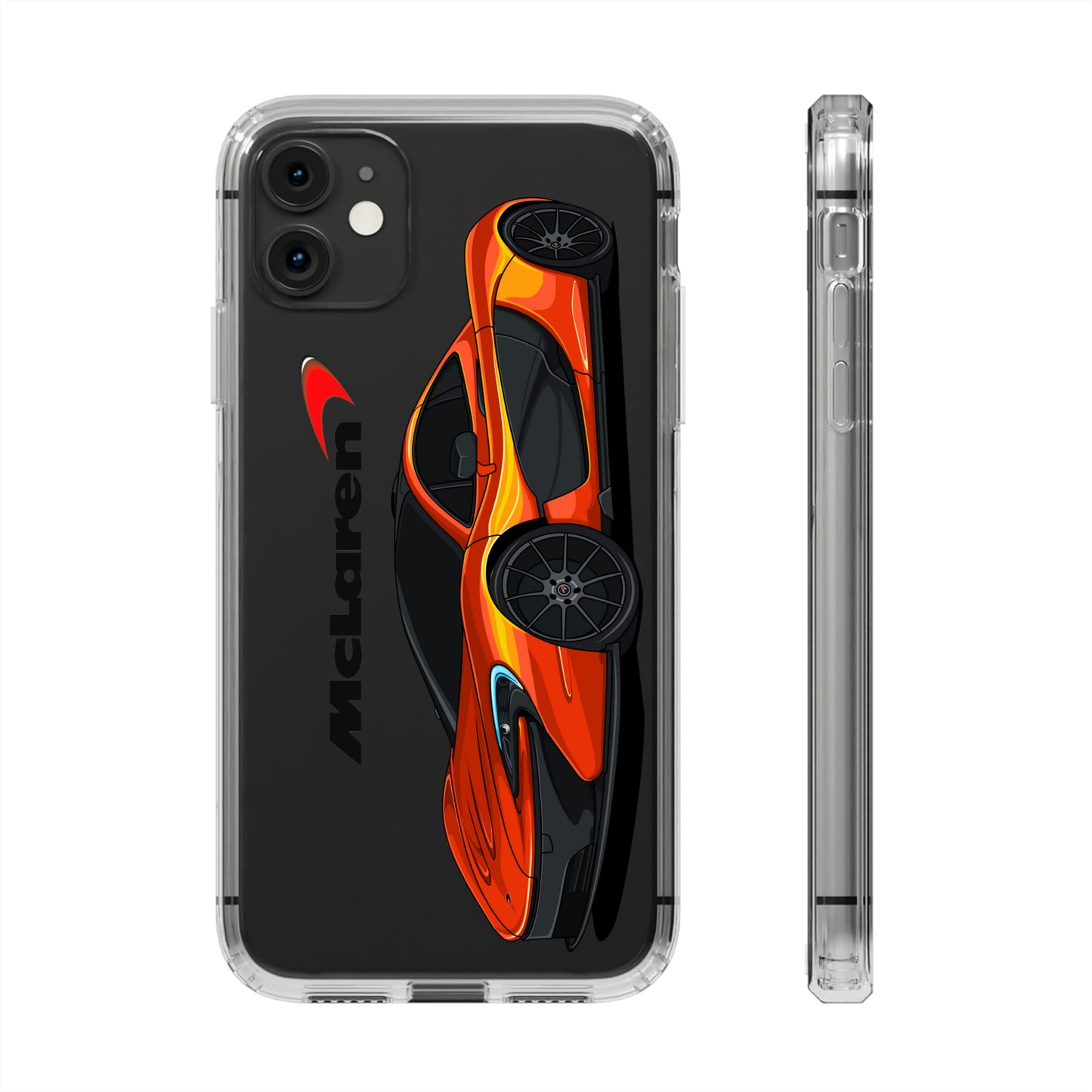 Orange McLaren P1 Clear Phone Case