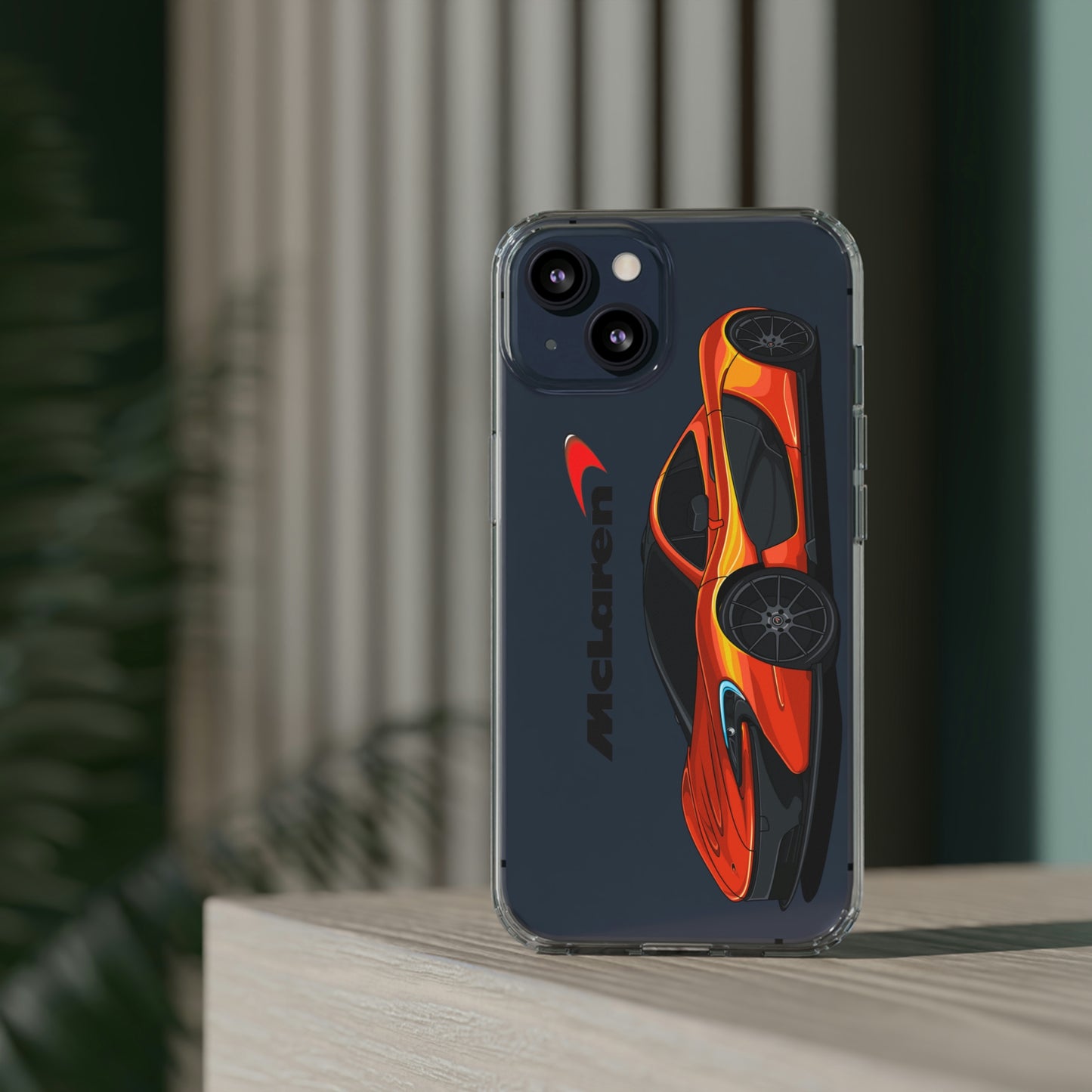 Orange McLaren P1 Clear Phone Case