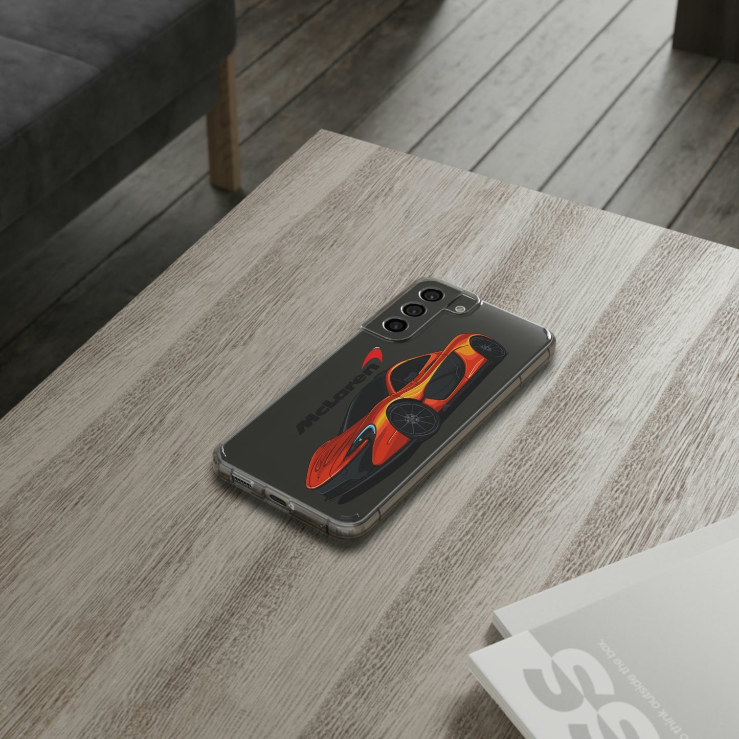 Orange McLaren P1 Clear Phone Case