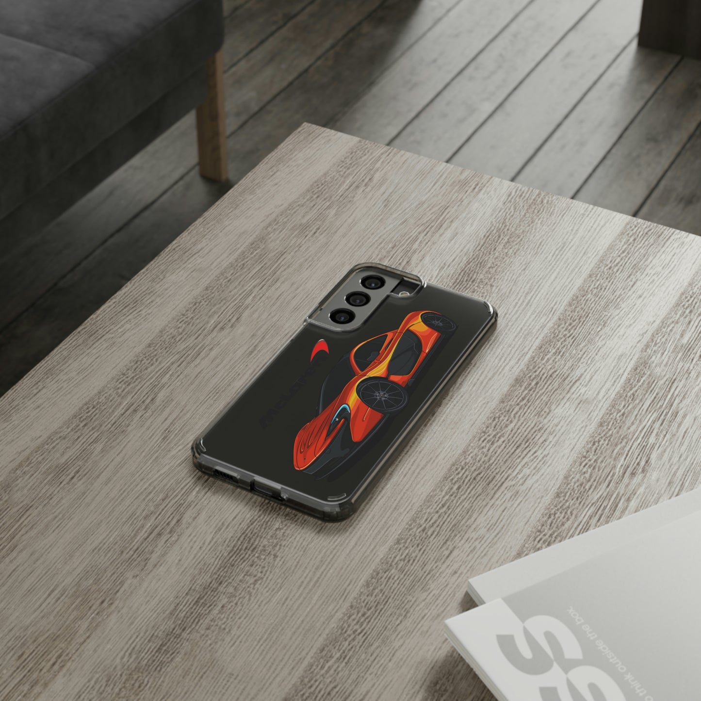 Orange McLaren P1 Clear Phone Case