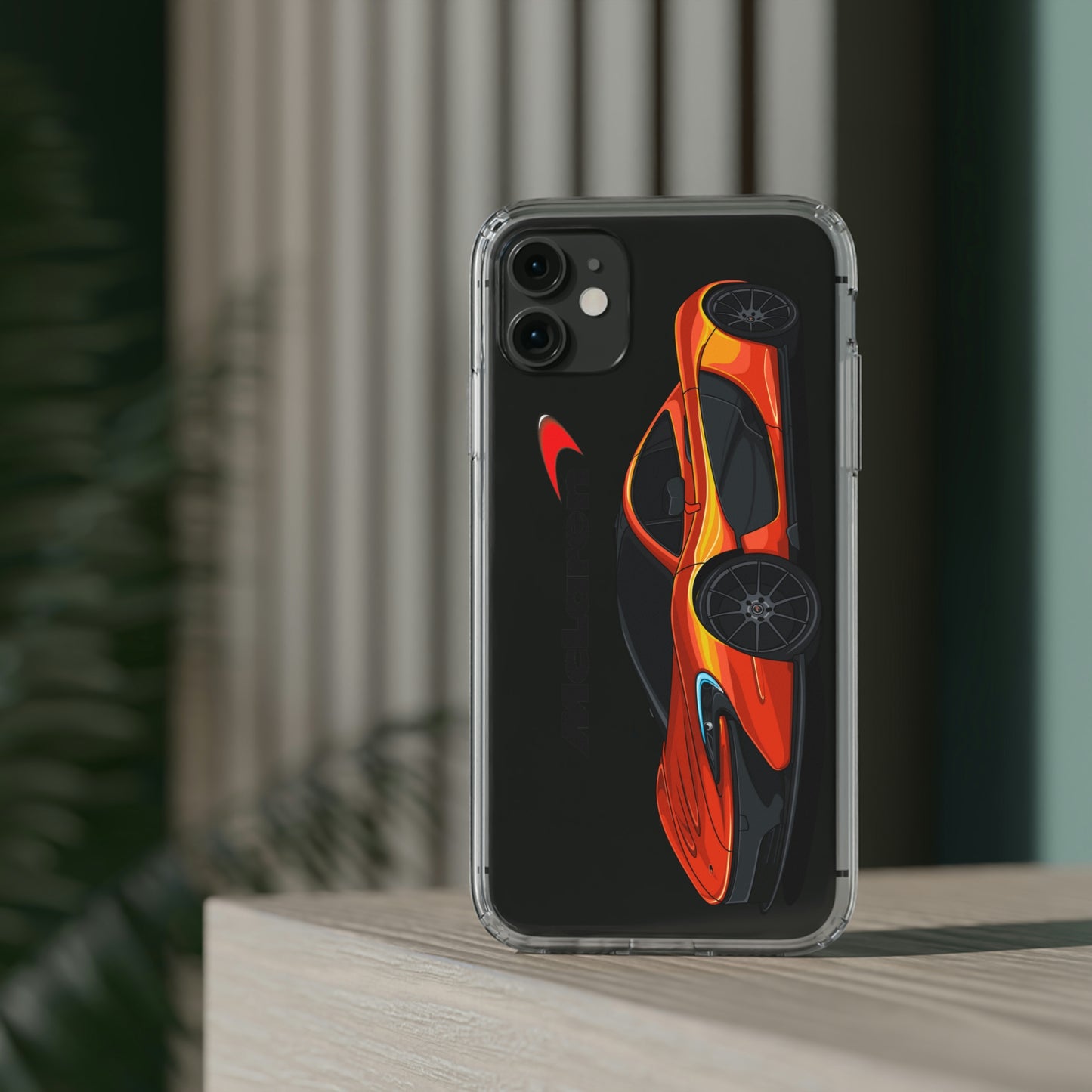 Orange McLaren P1 Clear Phone Case