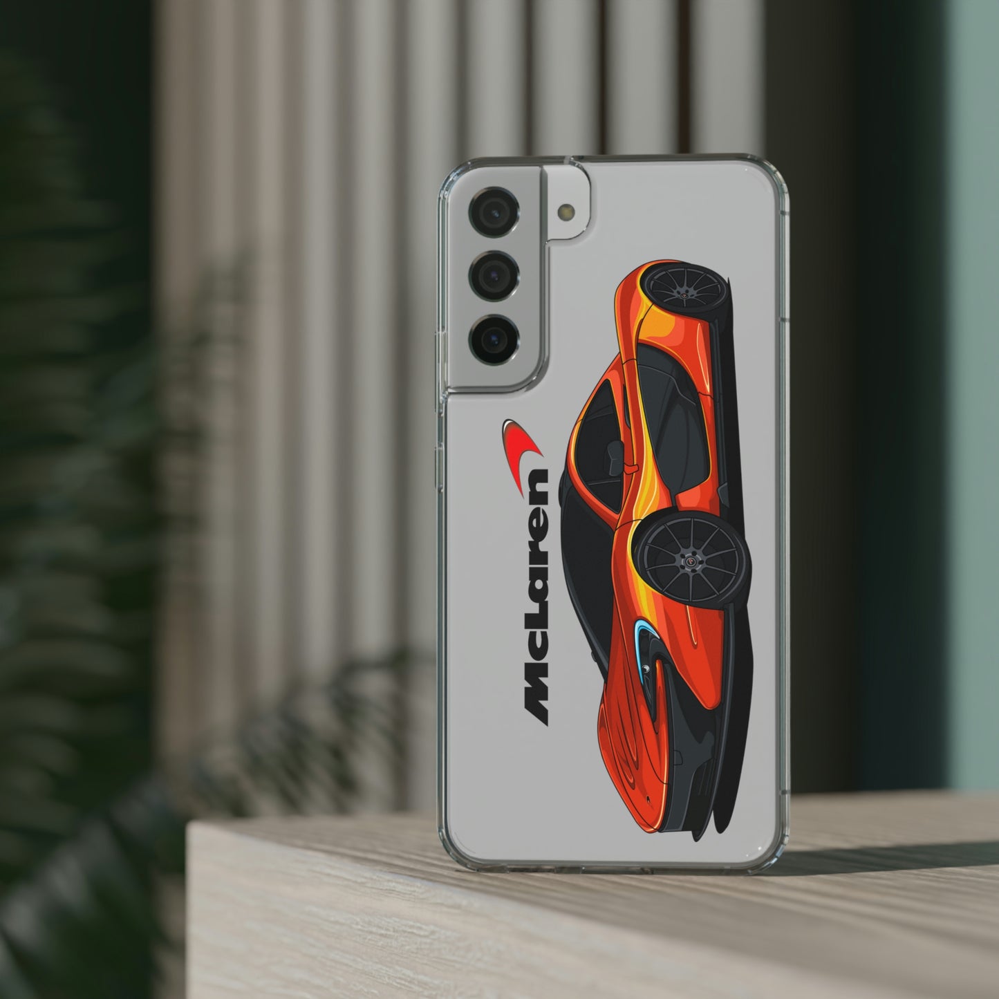 Orange McLaren P1 Clear Phone Case