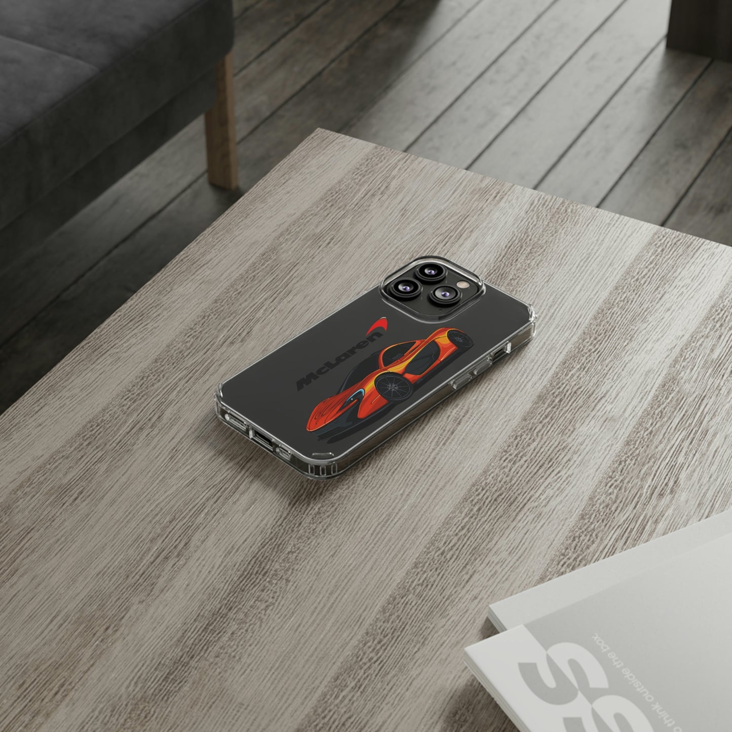 Orange McLaren P1 Clear Phone Case