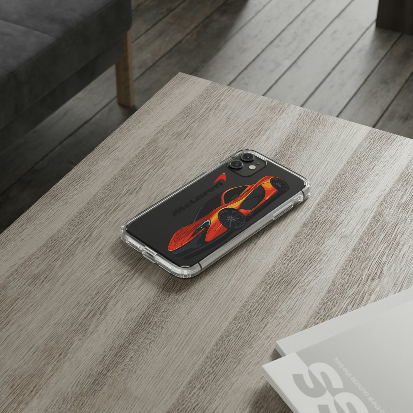 Orange McLaren P1 Clear Phone Case