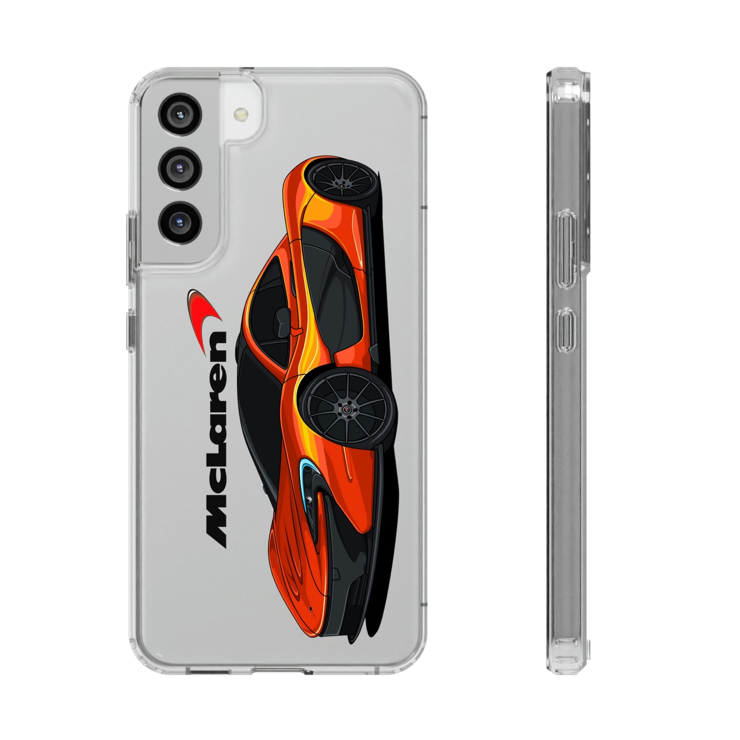 Orange McLaren P1 Clear Phone Case